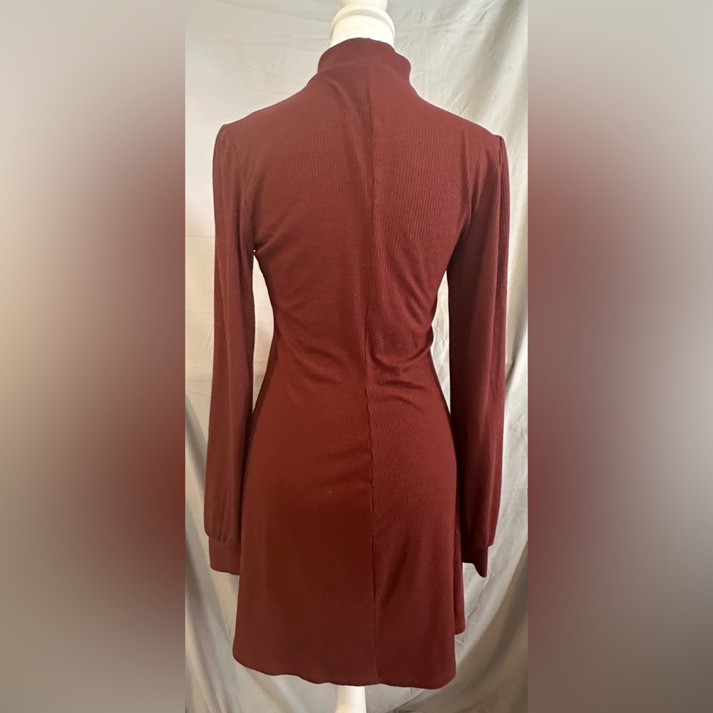 Forever 21 Long Sleeve Burgandy Dress - Picture 3 of 3